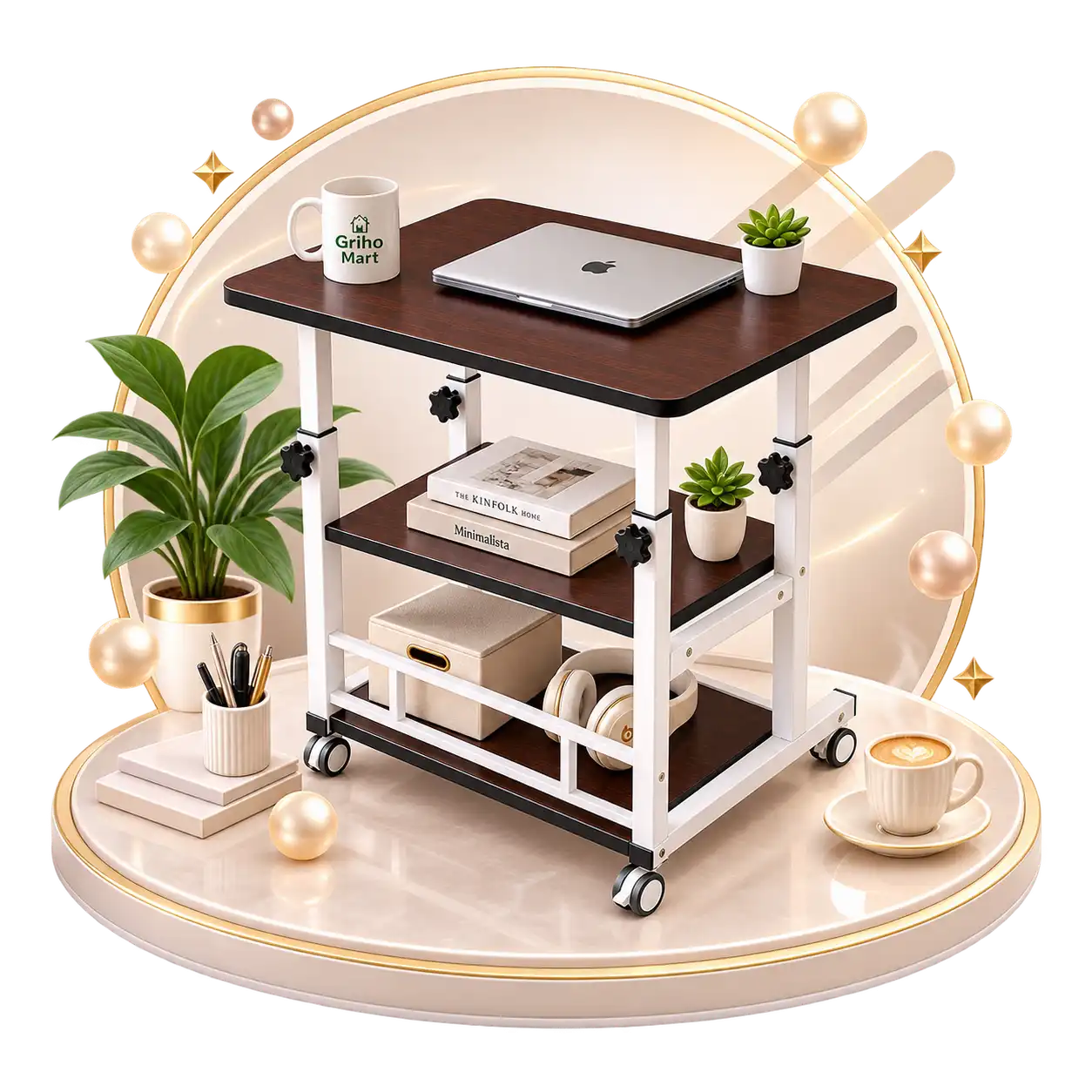 Triple Layer Height Adjustable Table